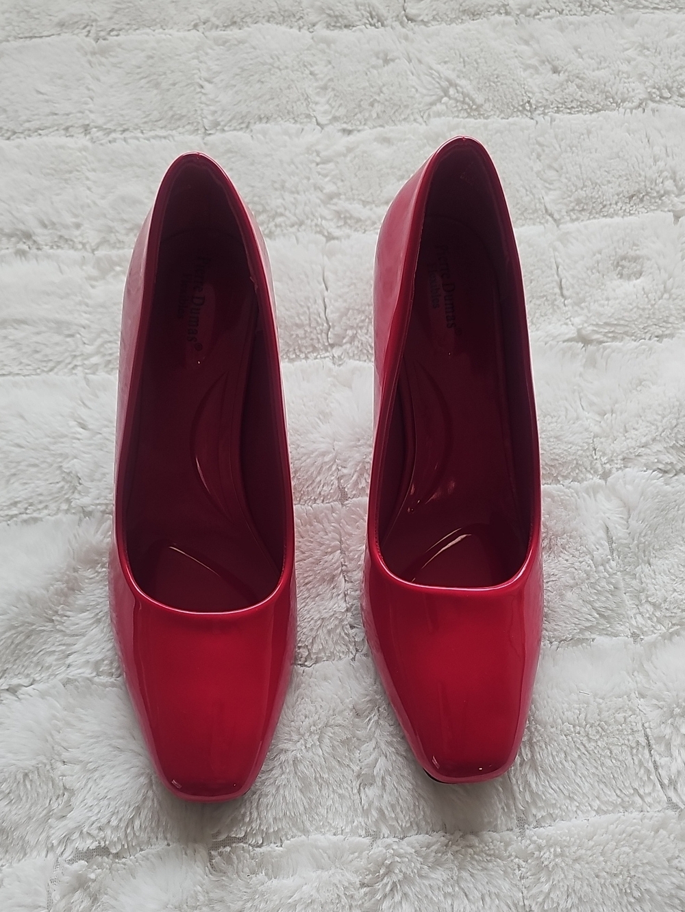 Pierre Dumas Women's Red Patent Square-Toe Pumps